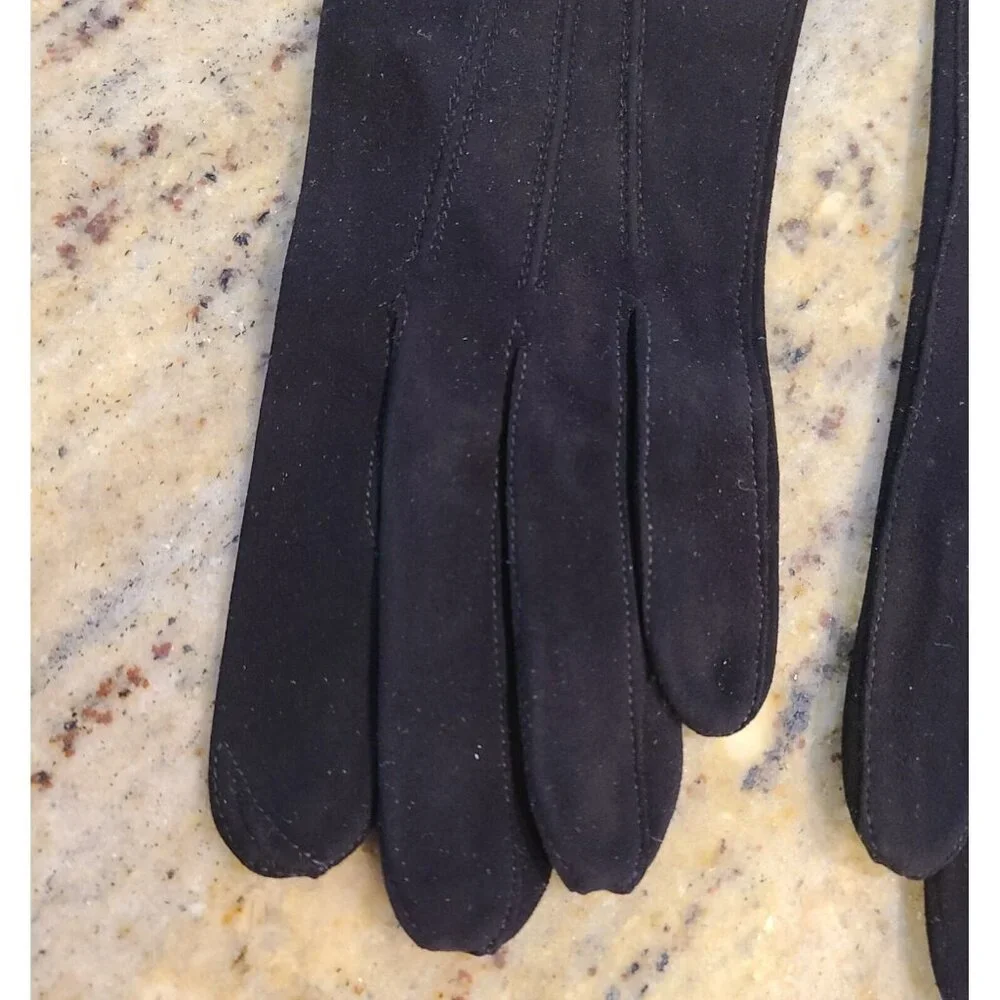 New! Vintage Size S 6.5 Black Thin Suede 11.5